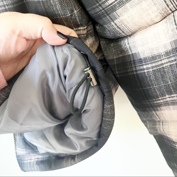 Boundless North Perfect Plaid Puffer Jacket Black Tan S NWT - Picture 12 of 15